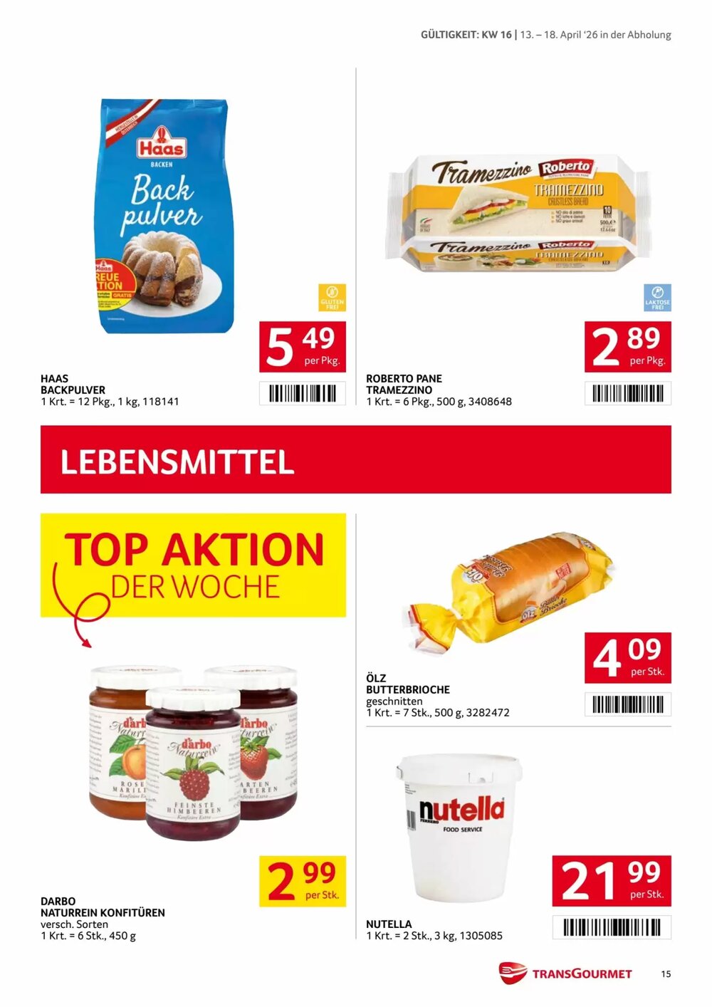 Transgourmet Flugblatt (ab 13.04.2026) - Angebote und Prospekt - Seite 15