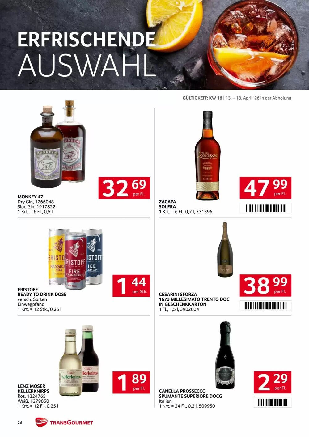 Transgourmet Flugblatt (ab 13.04.2026) - Angebote und Prospekt - Seite 26
