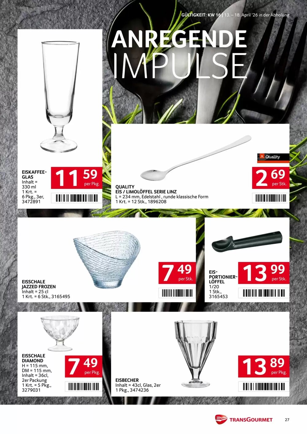 Transgourmet Flugblatt (ab 13.04.2026) - Angebote und Prospekt - Seite 27