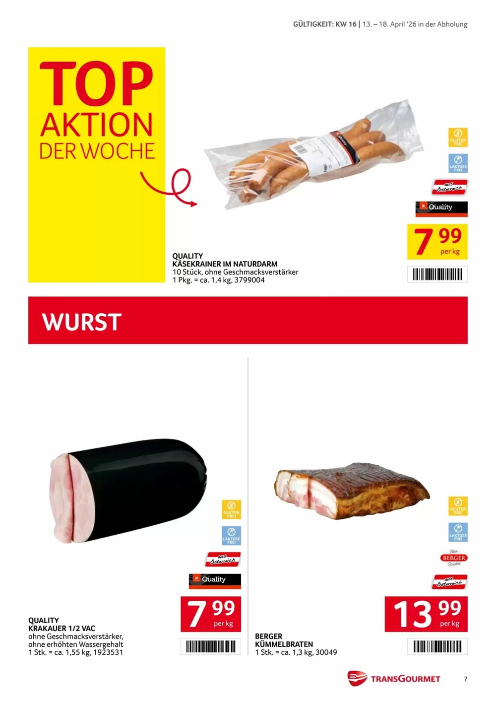 Transgourmet Flugblatt (ab 13.04.2026) - Angebote und Prospekt - Seite 7