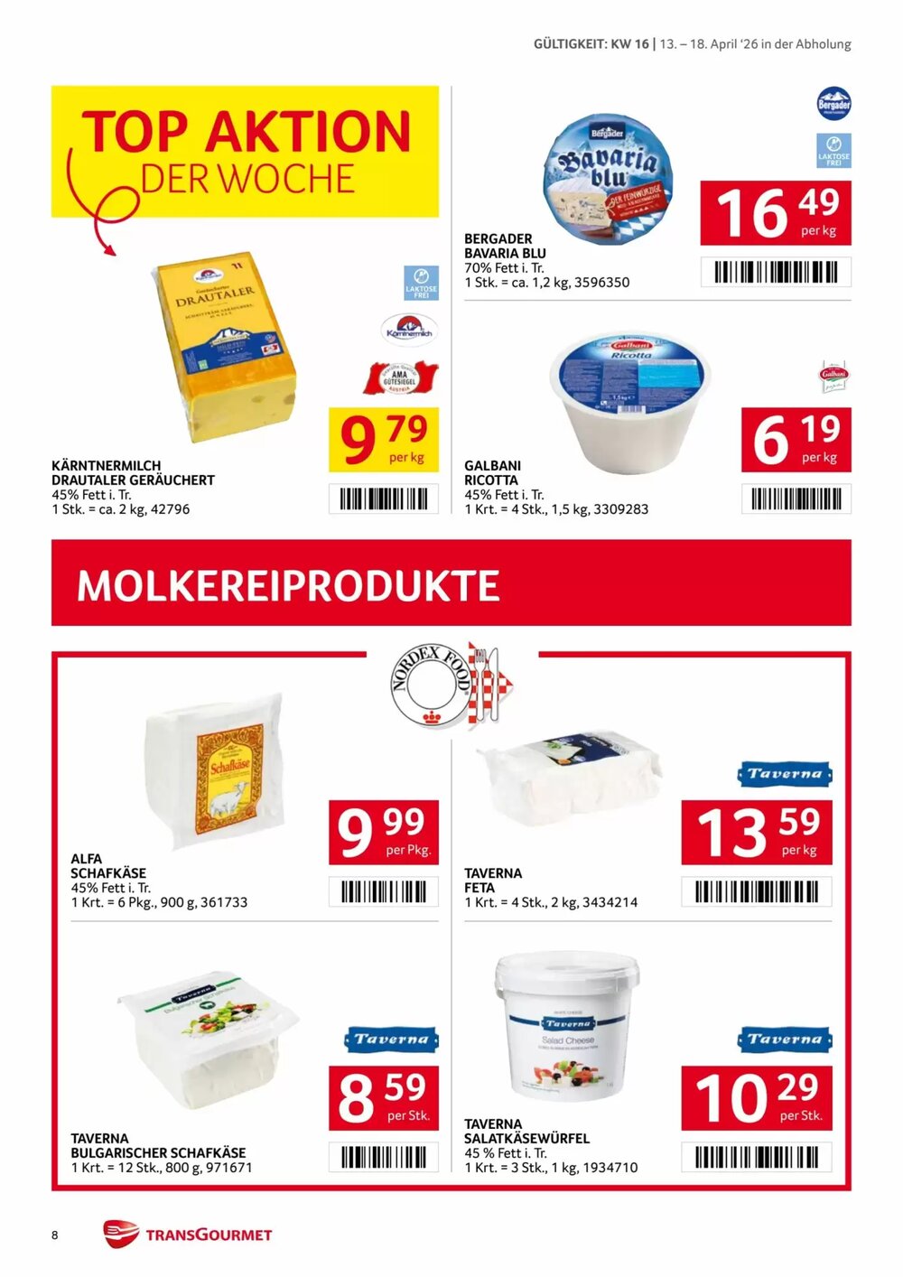 Transgourmet Flugblatt (ab 13.04.2026) - Angebote und Prospekt - Seite 8