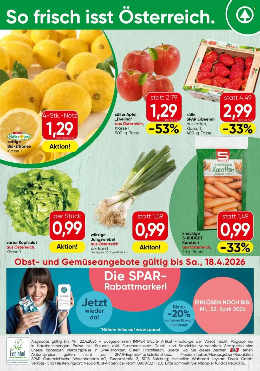 Spar Flugblatt (ab 13.04.2026) - Angebote und Prospekt - Seite 1