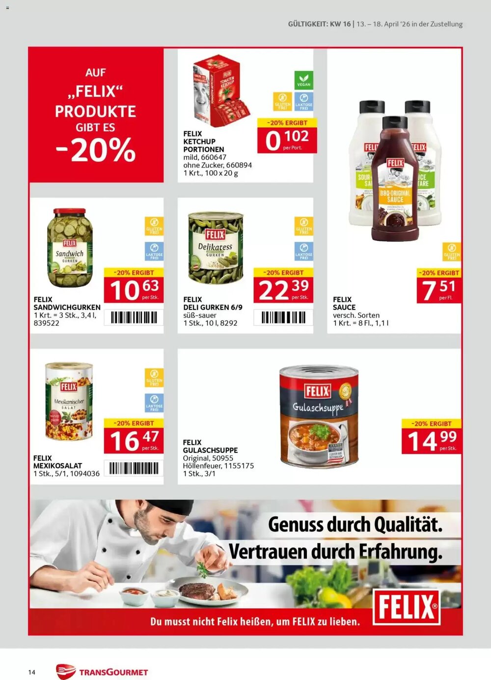Transgourmet Flugblatt (ab 13.04.2026) - Angebote und Prospekt - Seite 14