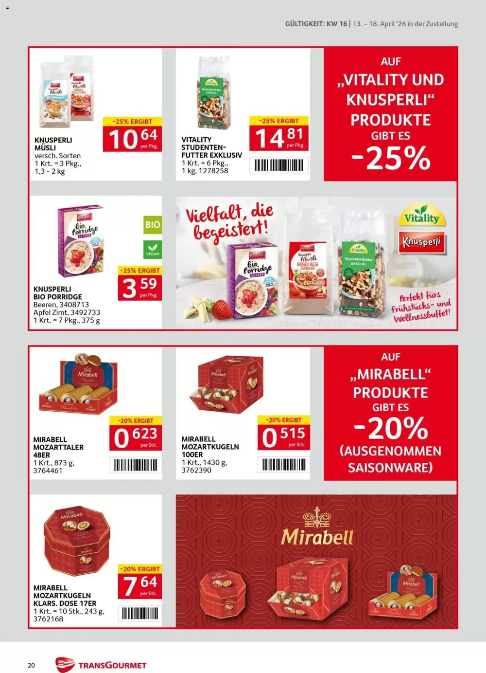 Transgourmet Flugblatt (ab 13.04.2026) - Angebote und Prospekt - Seite 20