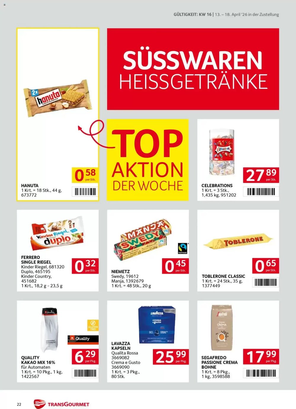 Transgourmet Flugblatt (ab 13.04.2026) - Angebote und Prospekt - Seite 22