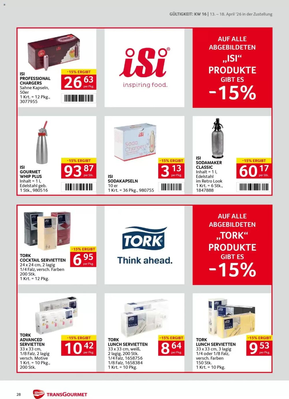 Transgourmet Flugblatt (ab 13.04.2026) - Angebote und Prospekt - Seite 28