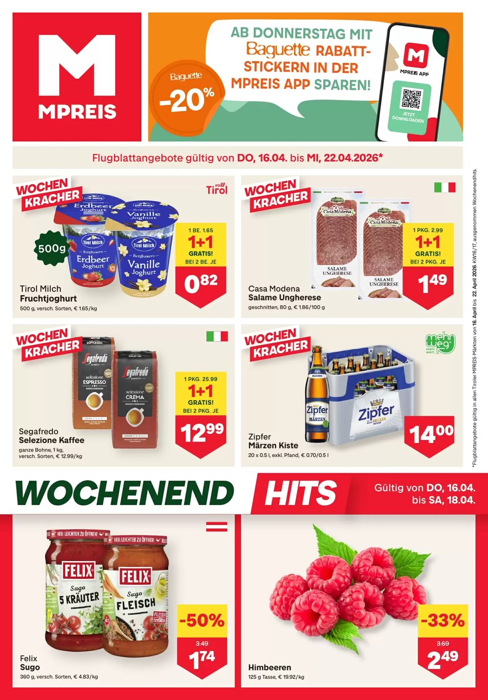 MPreis Flugblatt (ab 16.04.2026) - Angebote und Prospekt - Seite 1