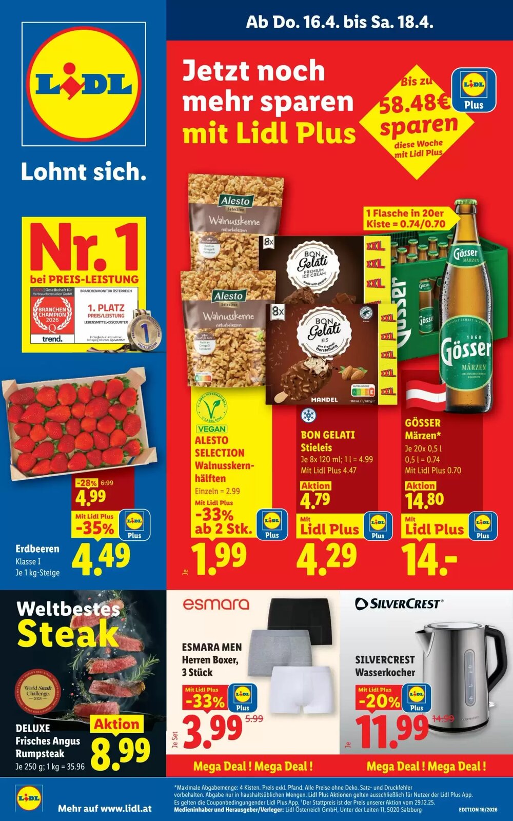 Lidl Flugblatt (ab 16.04.2026) - Angebote und Prospekt - Seite 1