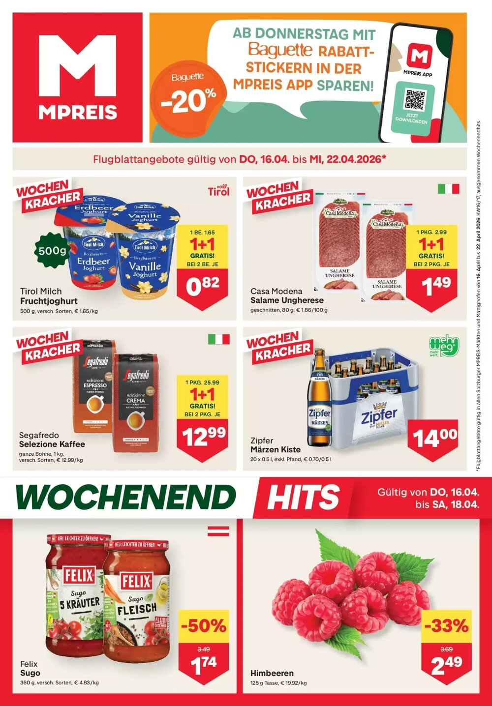 MPreis Flugblatt (ab 16.04.2026) - Angebote und Prospekt - Seite 1