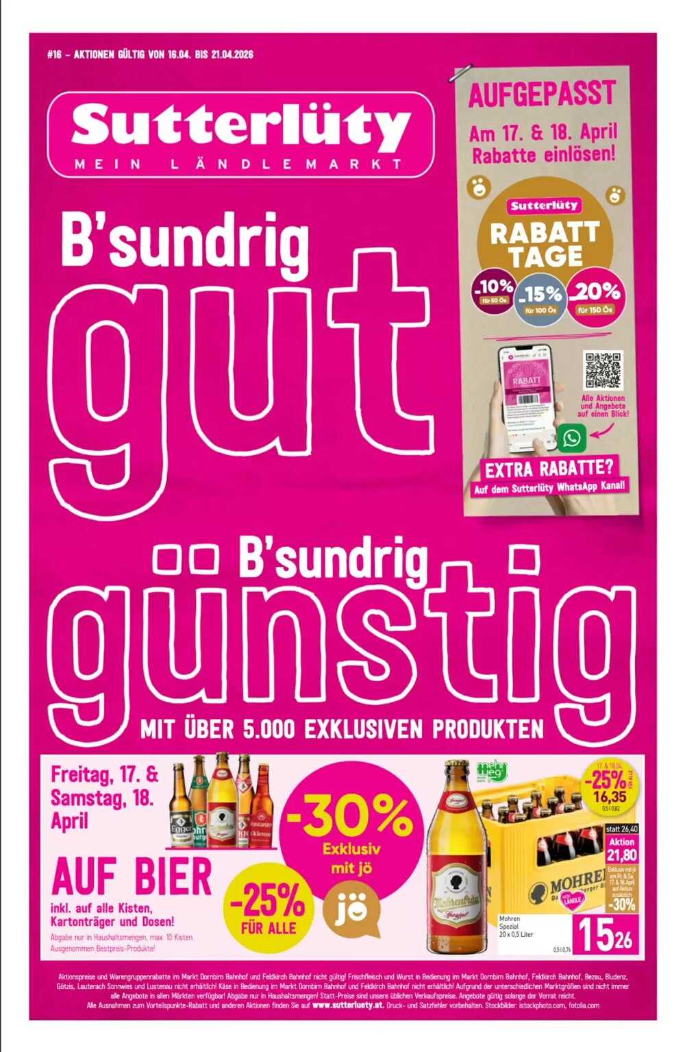 Sutterlüty Flugblatt (ab 16.04.2026) - Angebote und Prospekt - Seite 1