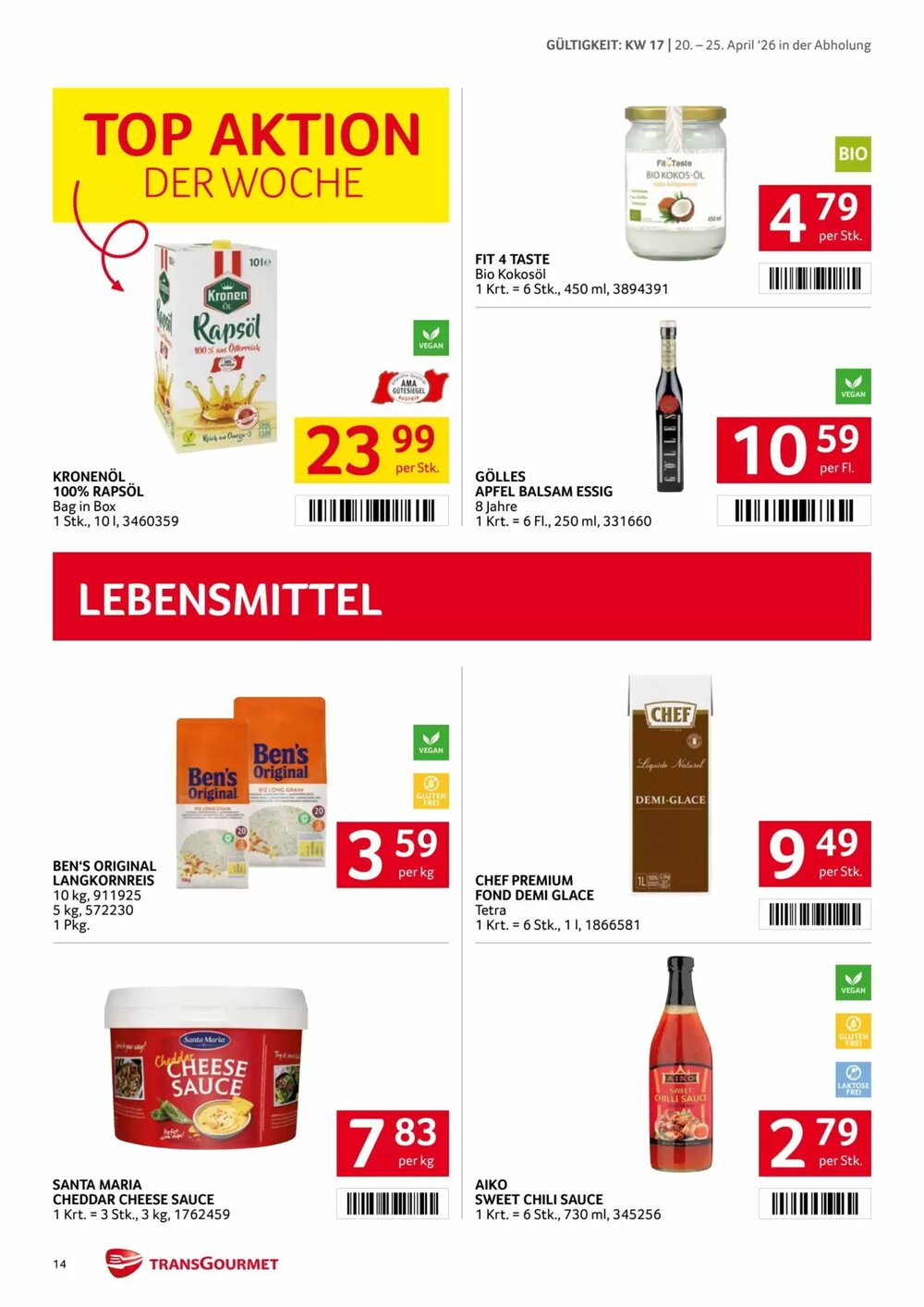 Transgourmet Flugblatt (ab 20.04.2026) - Angebote und Prospekt - Seite 14