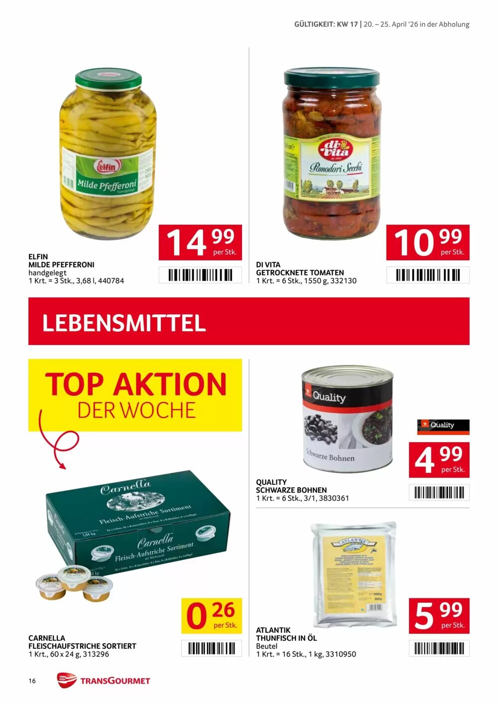 Transgourmet Flugblatt (ab 20.04.2026) - Angebote und Prospekt - Seite 16