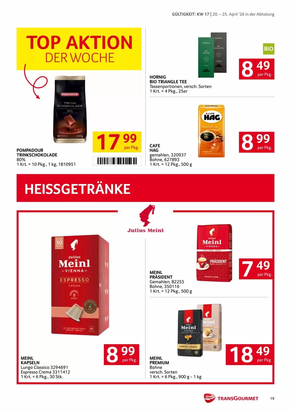 Transgourmet Flugblatt (ab 20.04.2026) - Angebote und Prospekt - Seite 19
