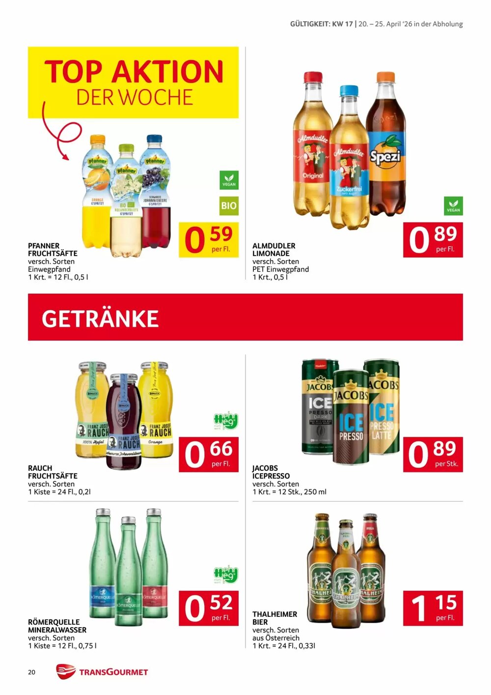 Transgourmet Flugblatt (ab 20.04.2026) - Angebote und Prospekt - Seite 20