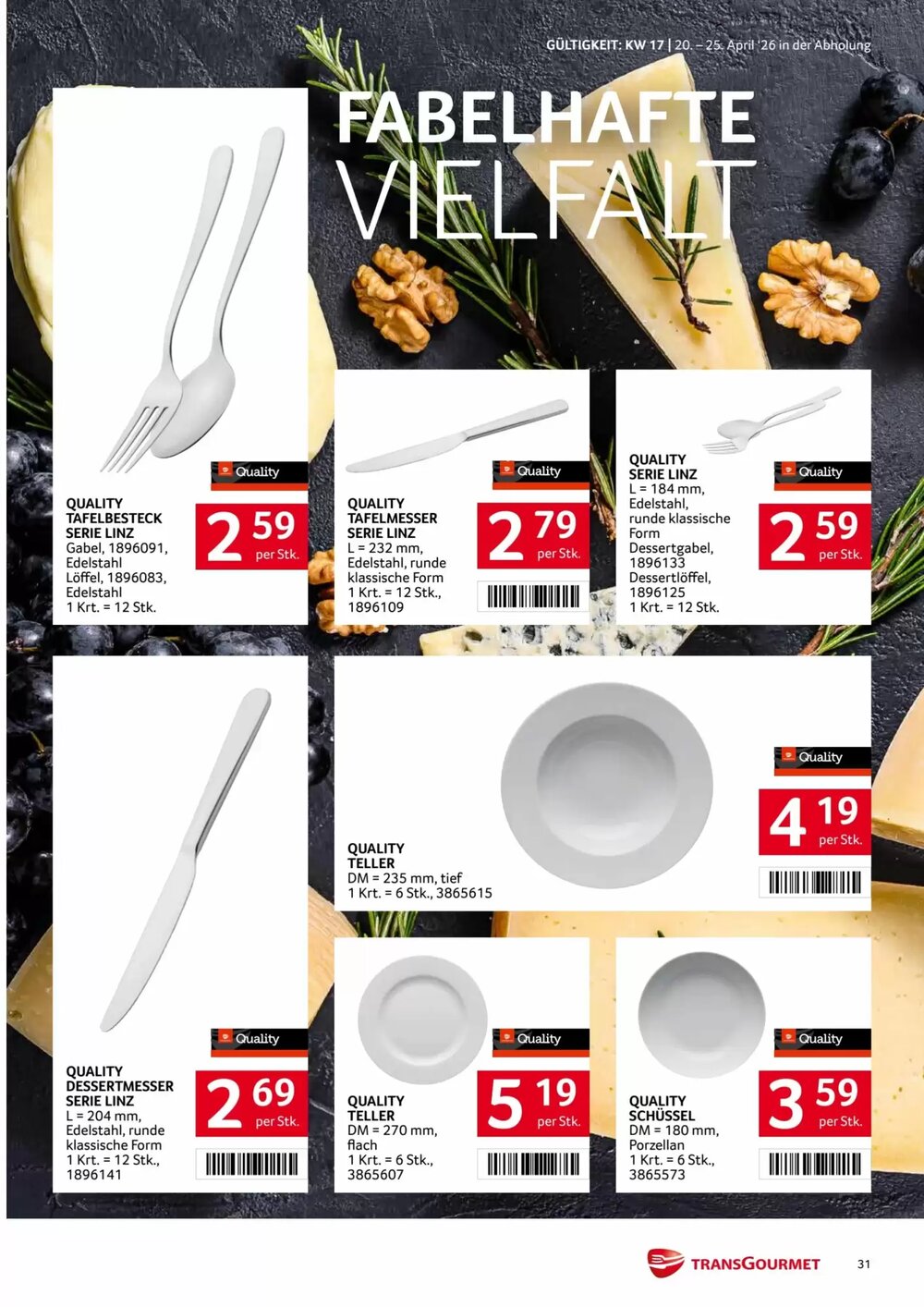 Transgourmet Flugblatt (ab 20.04.2026) - Angebote und Prospekt - Seite 31