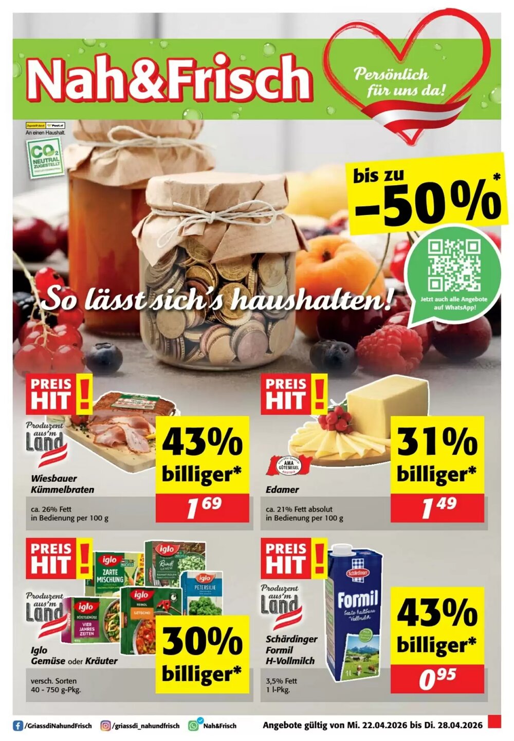 Nah&Frisch Flugblatt (ab 22.04.2026) - Angebote und Prospekt - Seite 1