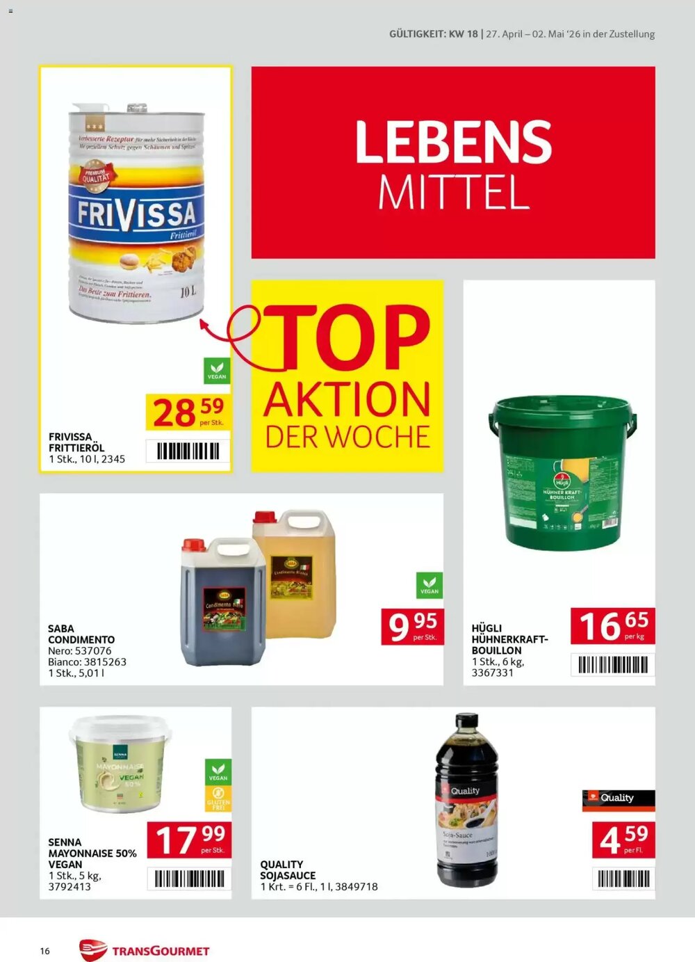 Transgourmet Flugblatt (ab 27.04.2026) - Angebote und Prospekt - Seite 16