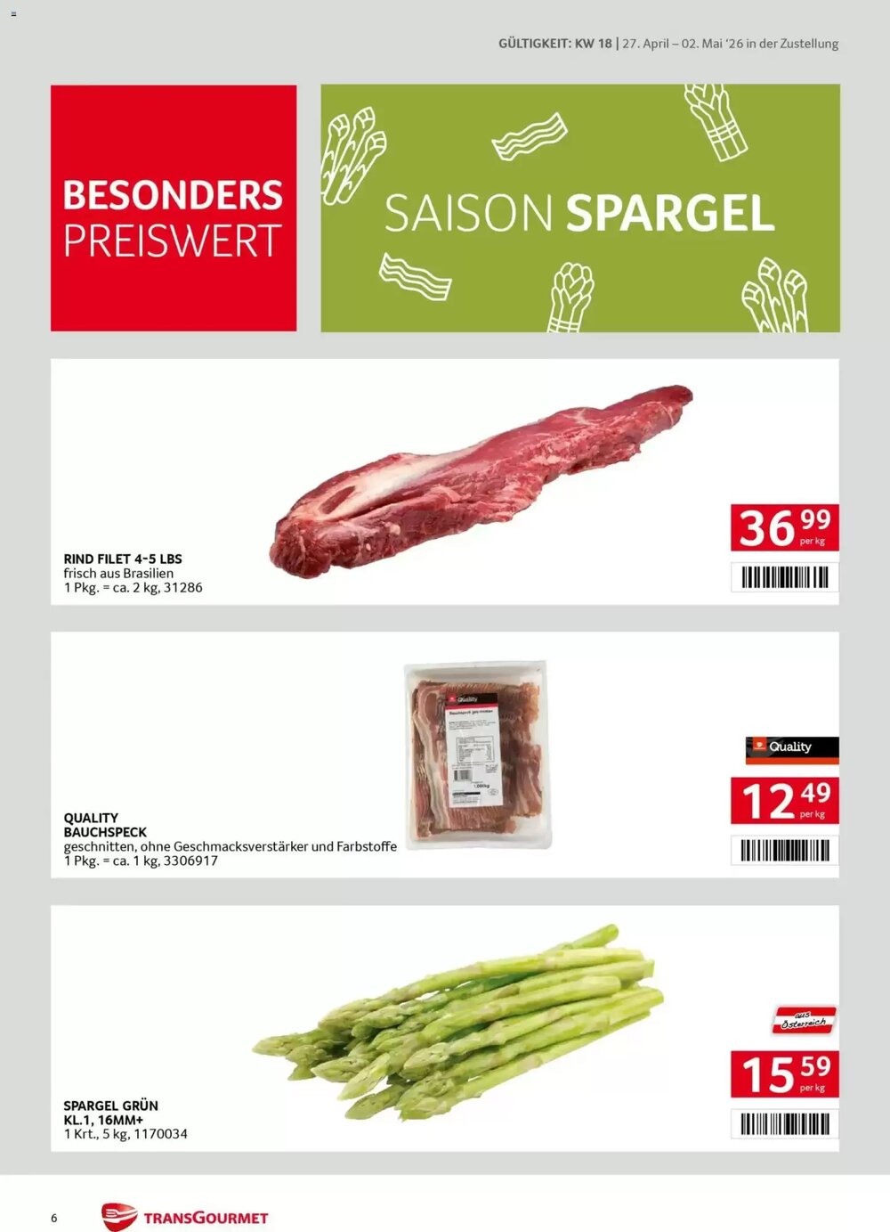 Transgourmet Flugblatt (ab 27.04.2026) - Angebote und Prospekt - Seite 6