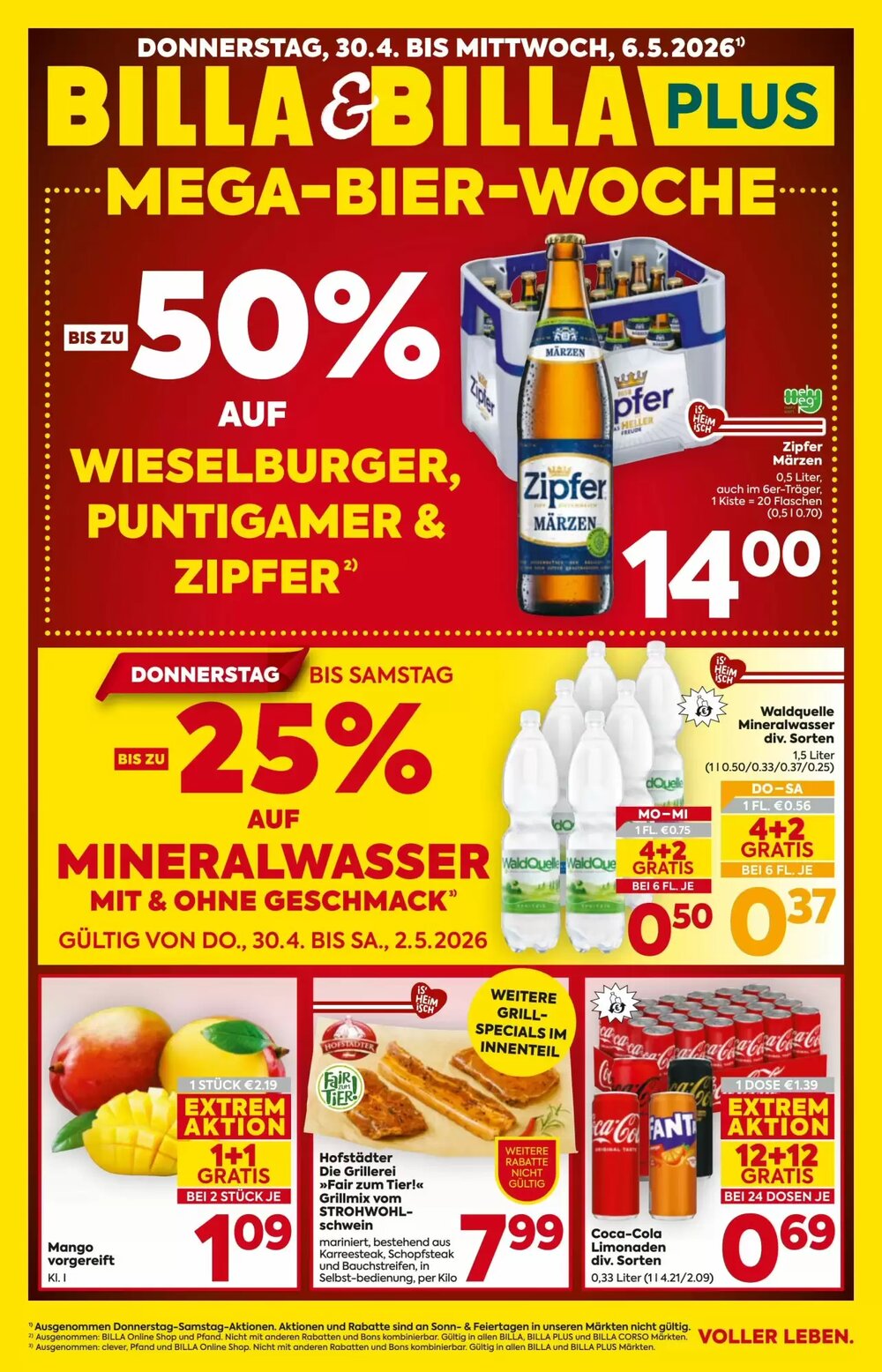 Billa Flugblatt (ab 30.04.2026) - Angebote und Prospekt - Seite 1