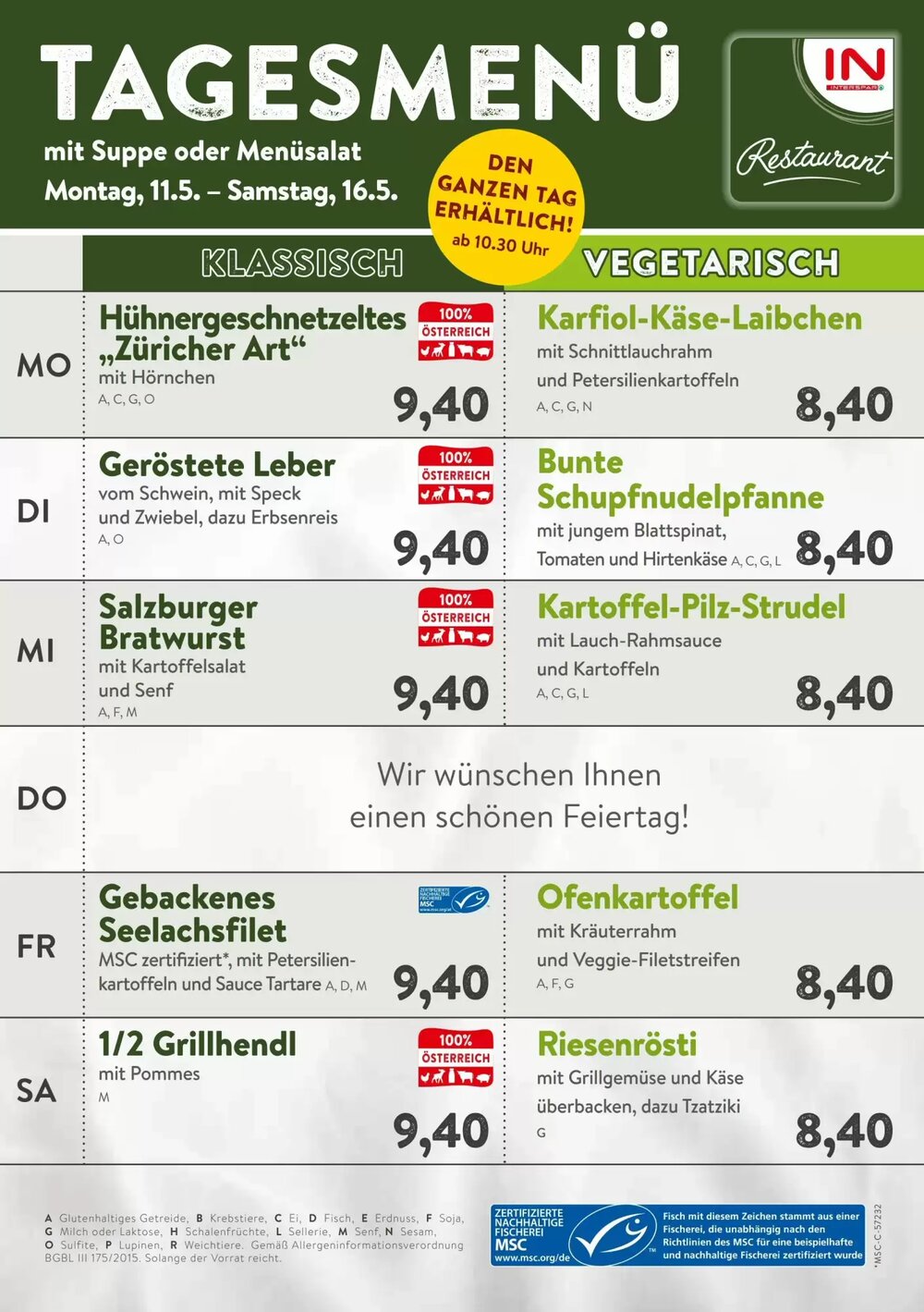 Interspar Restaurant Flugblatt (ab 11.05.2026) - Angebote und Prospekt - Seite 1