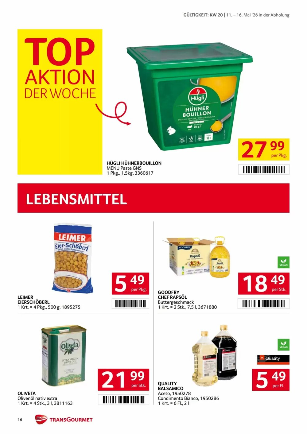 Transgourmet Flugblatt (ab 11.05.2026) - Angebote und Prospekt - Seite 16