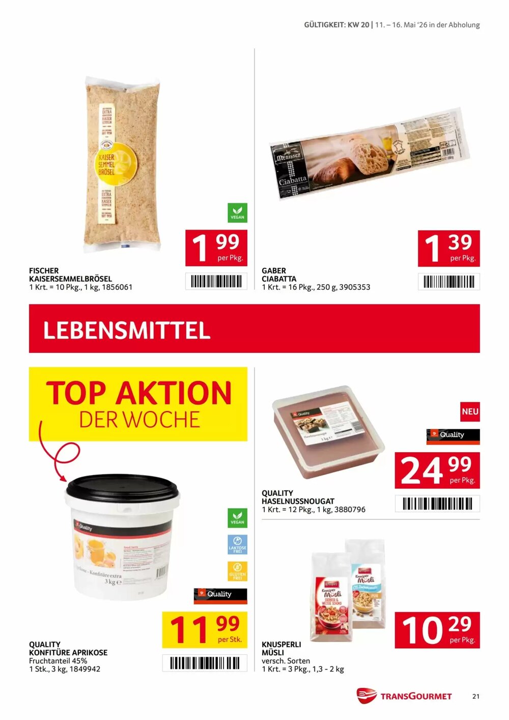Transgourmet Flugblatt (ab 11.05.2026) - Angebote und Prospekt - Seite 21