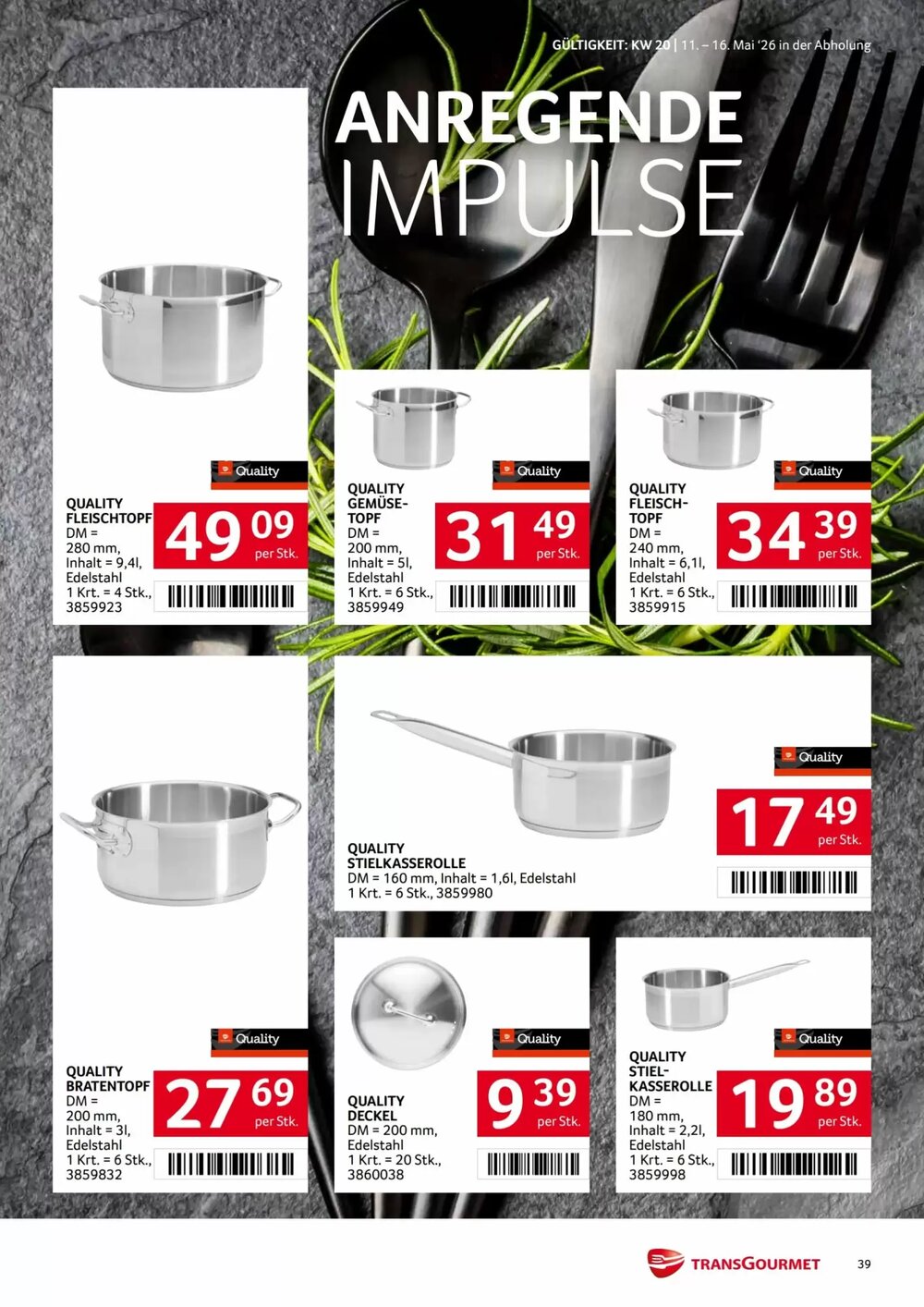 Transgourmet Flugblatt (ab 11.05.2026) - Angebote und Prospekt - Seite 39