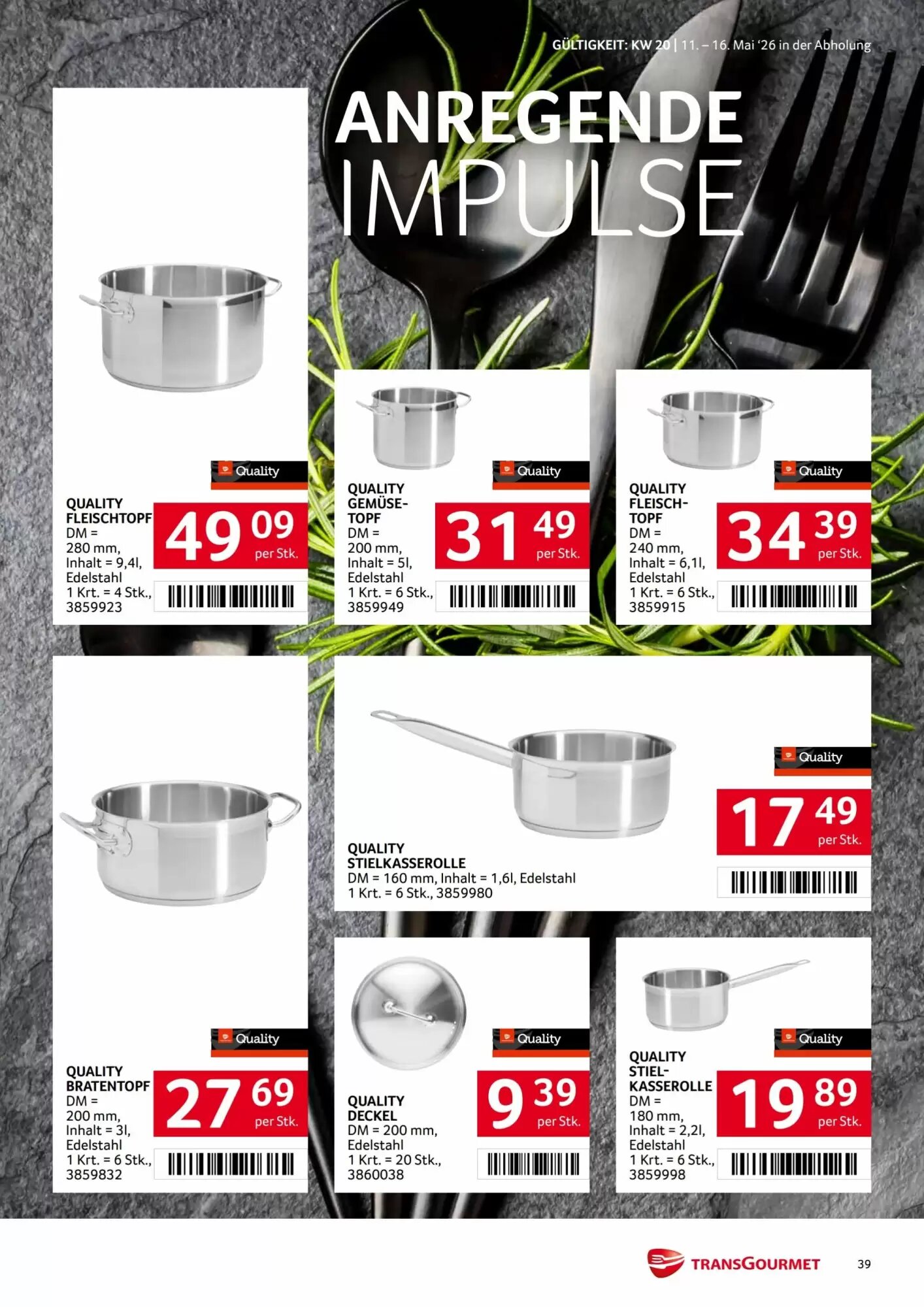 Transgourmet Flugblatt (ab 11.05.2026) - Angebote und Prospekt - Seite 39