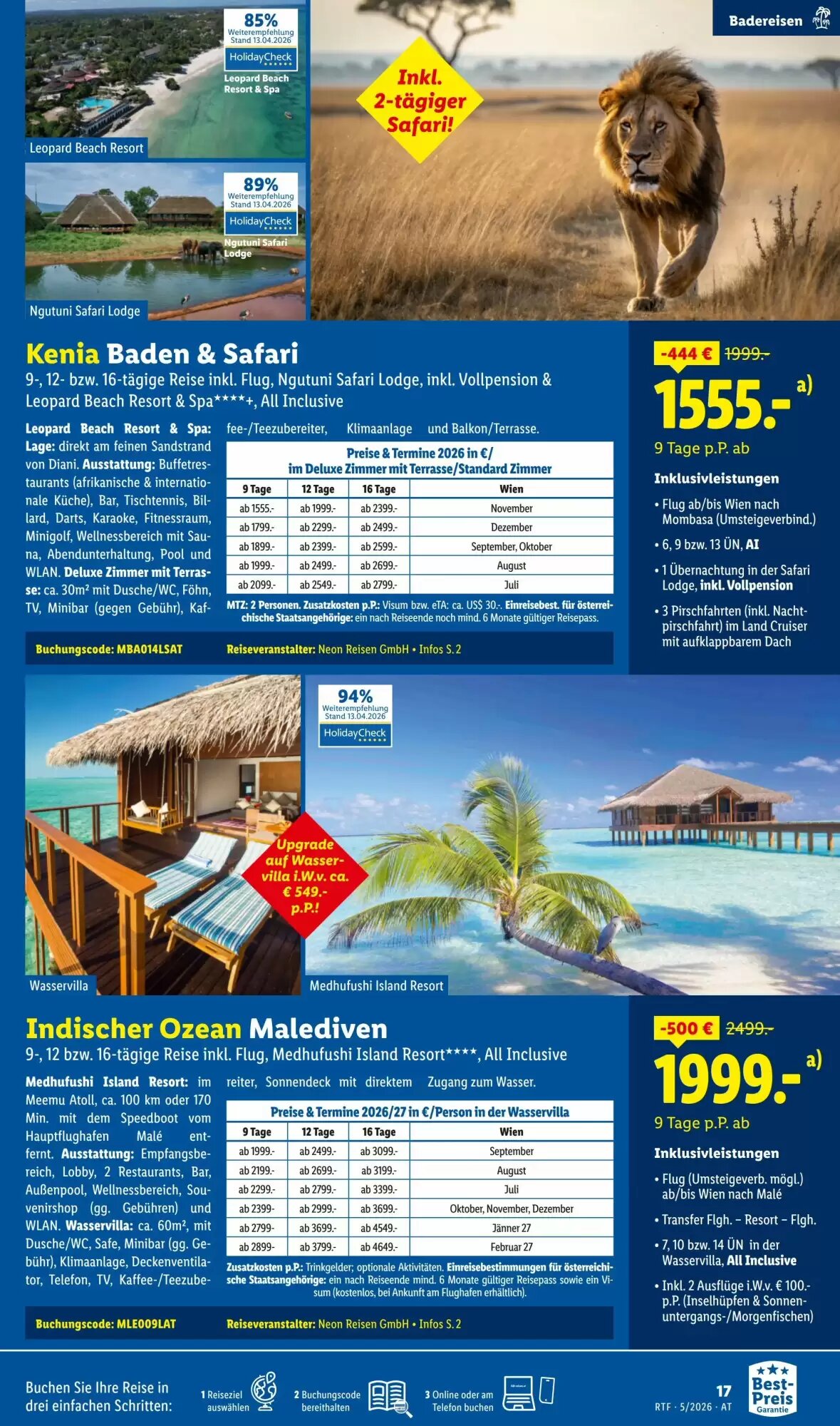Lidl Reisen Flugblatt (ab 12.05.2026) - Angebote und Prospekt - Seite 17