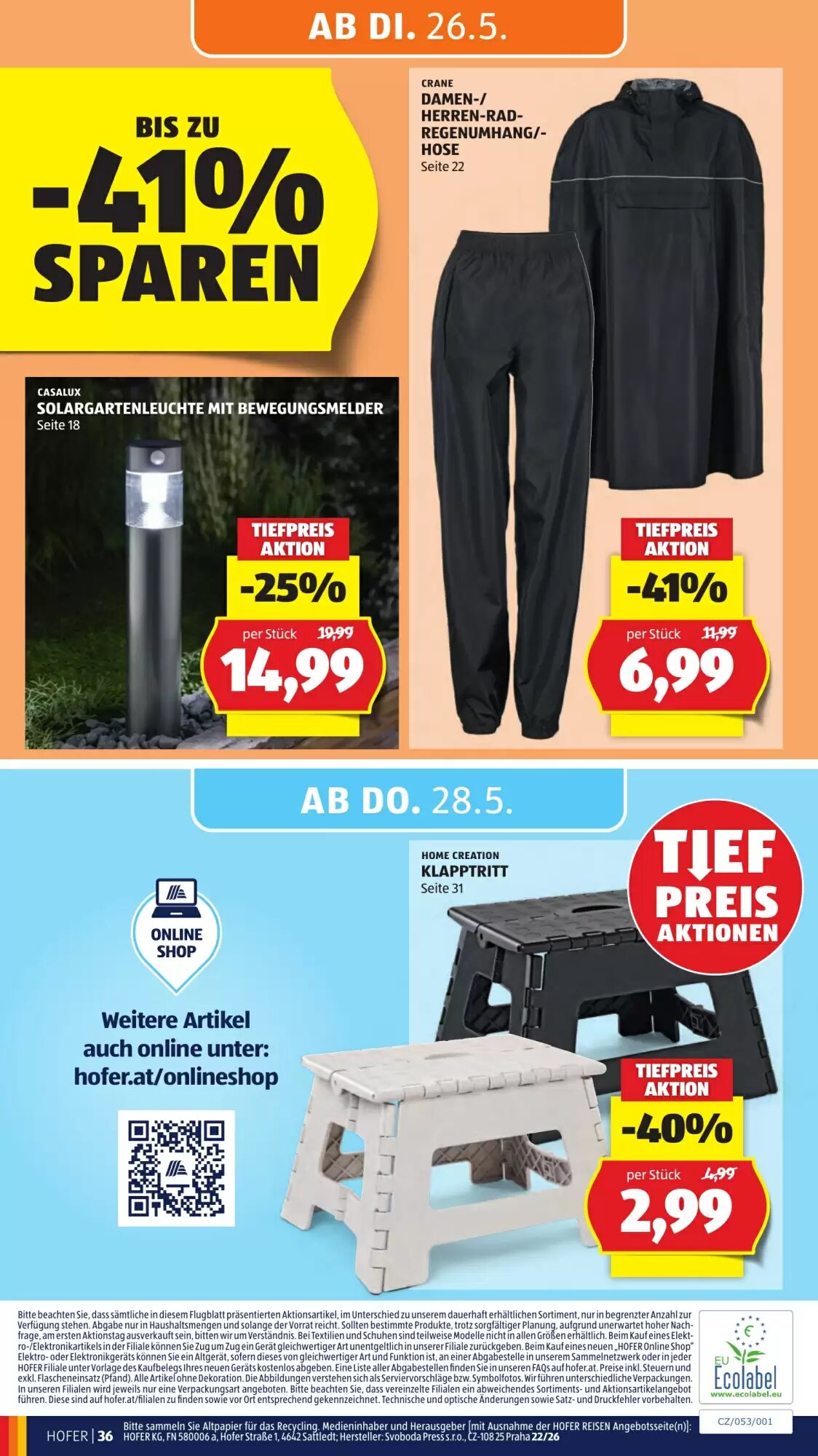 Hofer Flugblatt (ab 22.05.2026) - Angebote und Prospekt - Seite 42