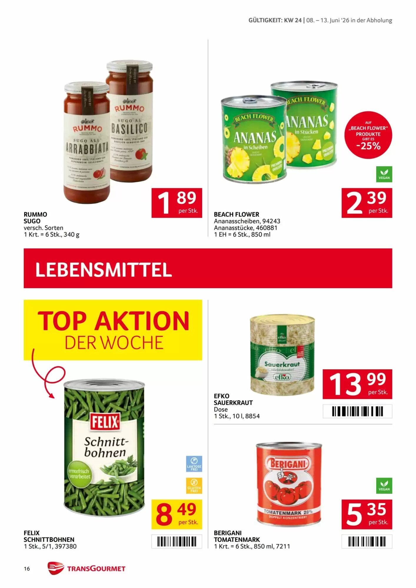 Transgourmet Flugblatt (ab 08.06.2026) - Angebote und Prospekt - Seite 16