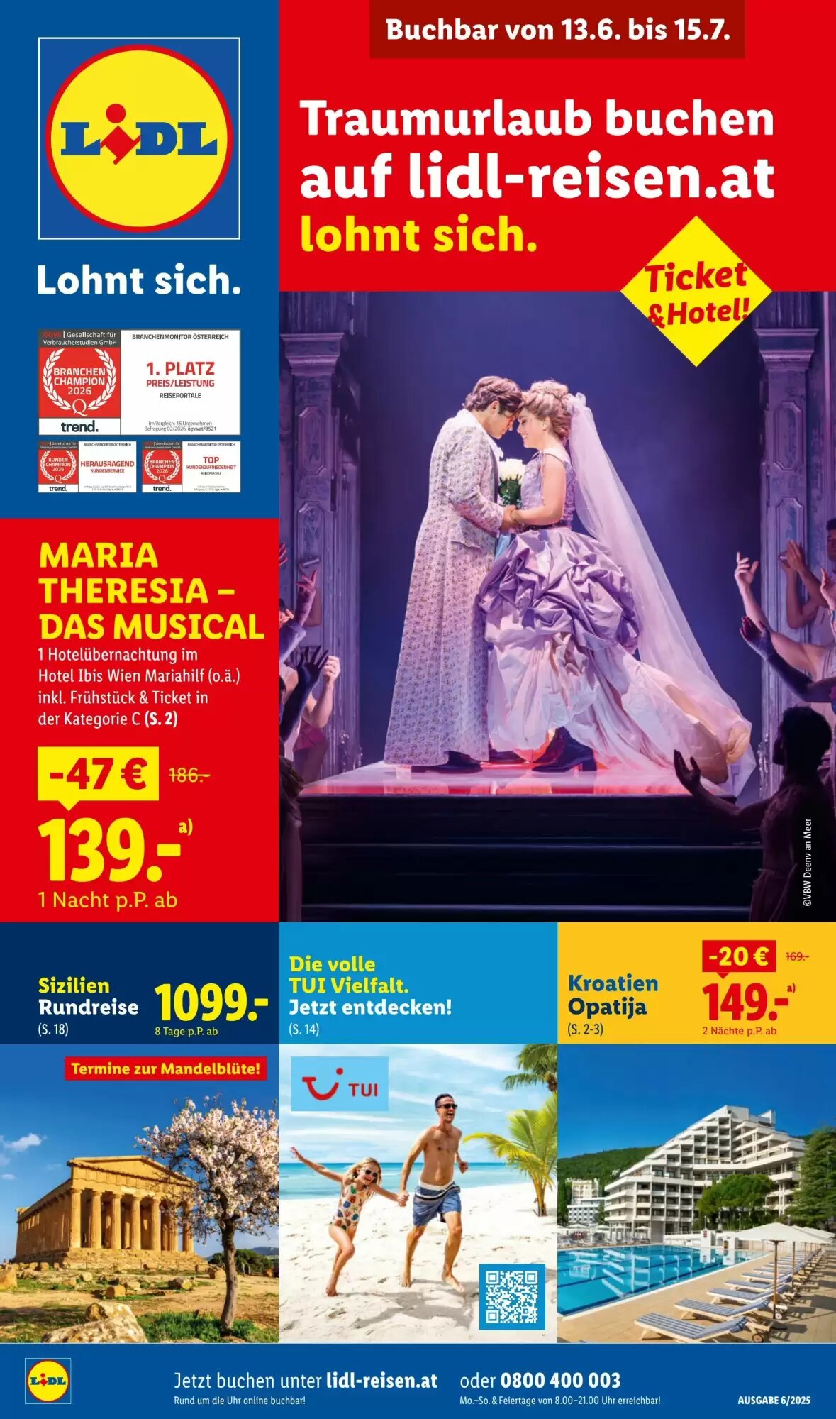 Lidl Reisen Flugblatt (ab 13.06.2026) - Angebote und Prospekt - Seite 1