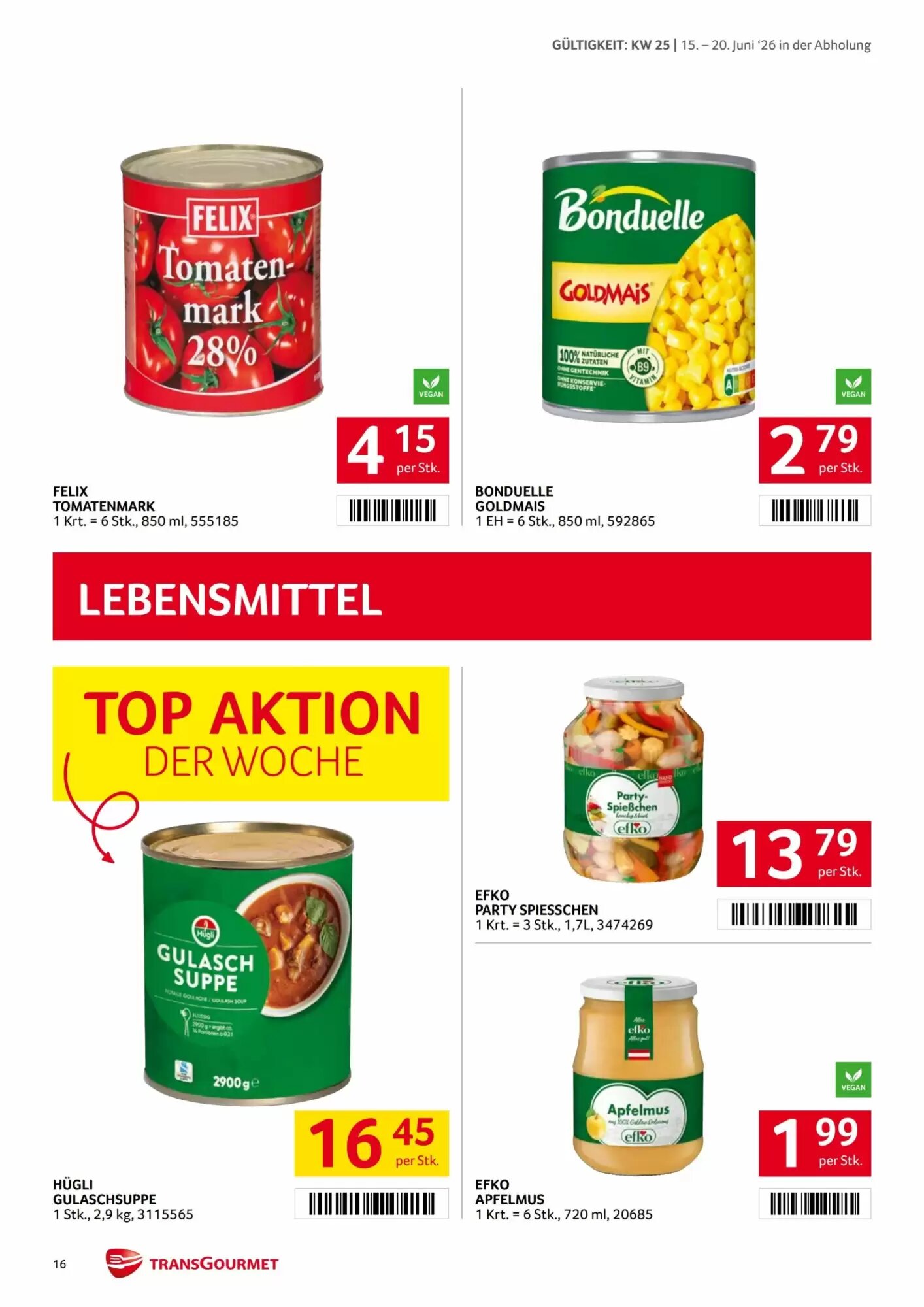 Transgourmet Flugblatt (ab 15.06.2026) - Angebote und Prospekt - Seite 16