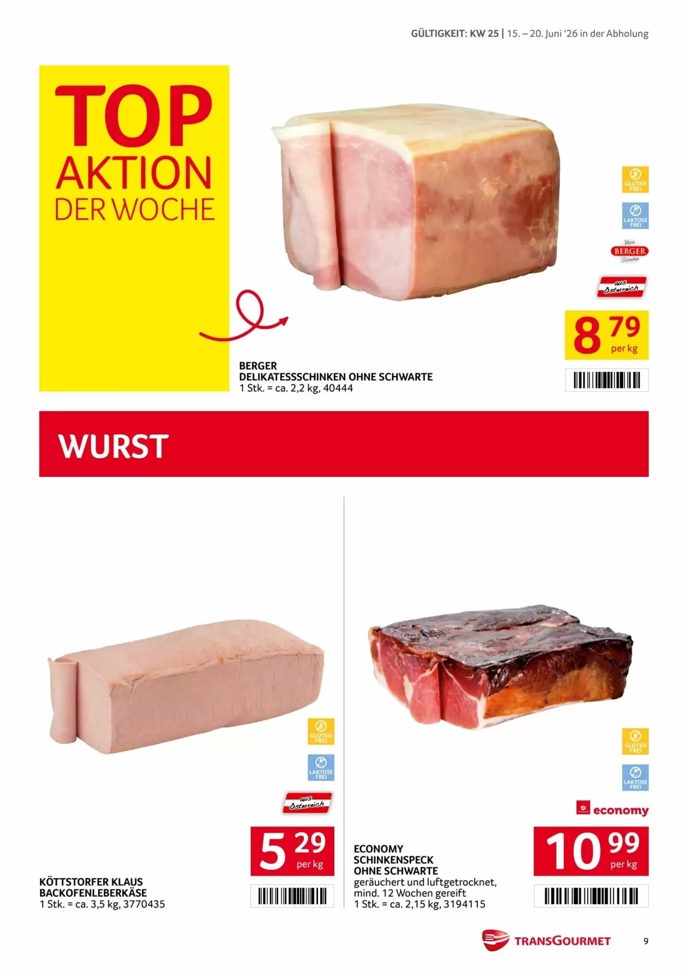 Transgourmet Flugblatt (ab 15.06.2026) - Angebote und Prospekt - Seite 9