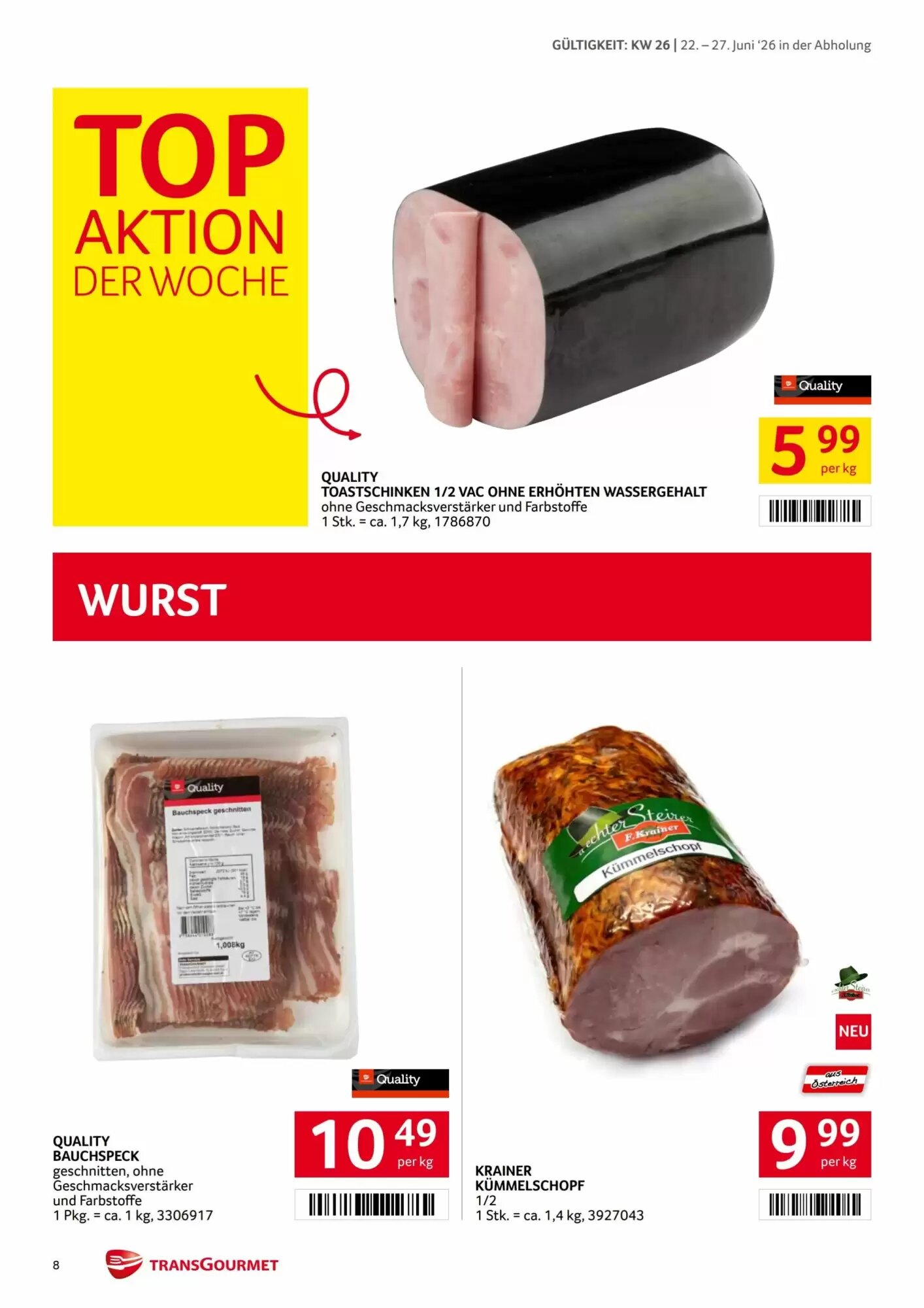 Transgourmet Flugblatt (ab 22.06.2026) - Angebote und Prospekt - Seite 8
