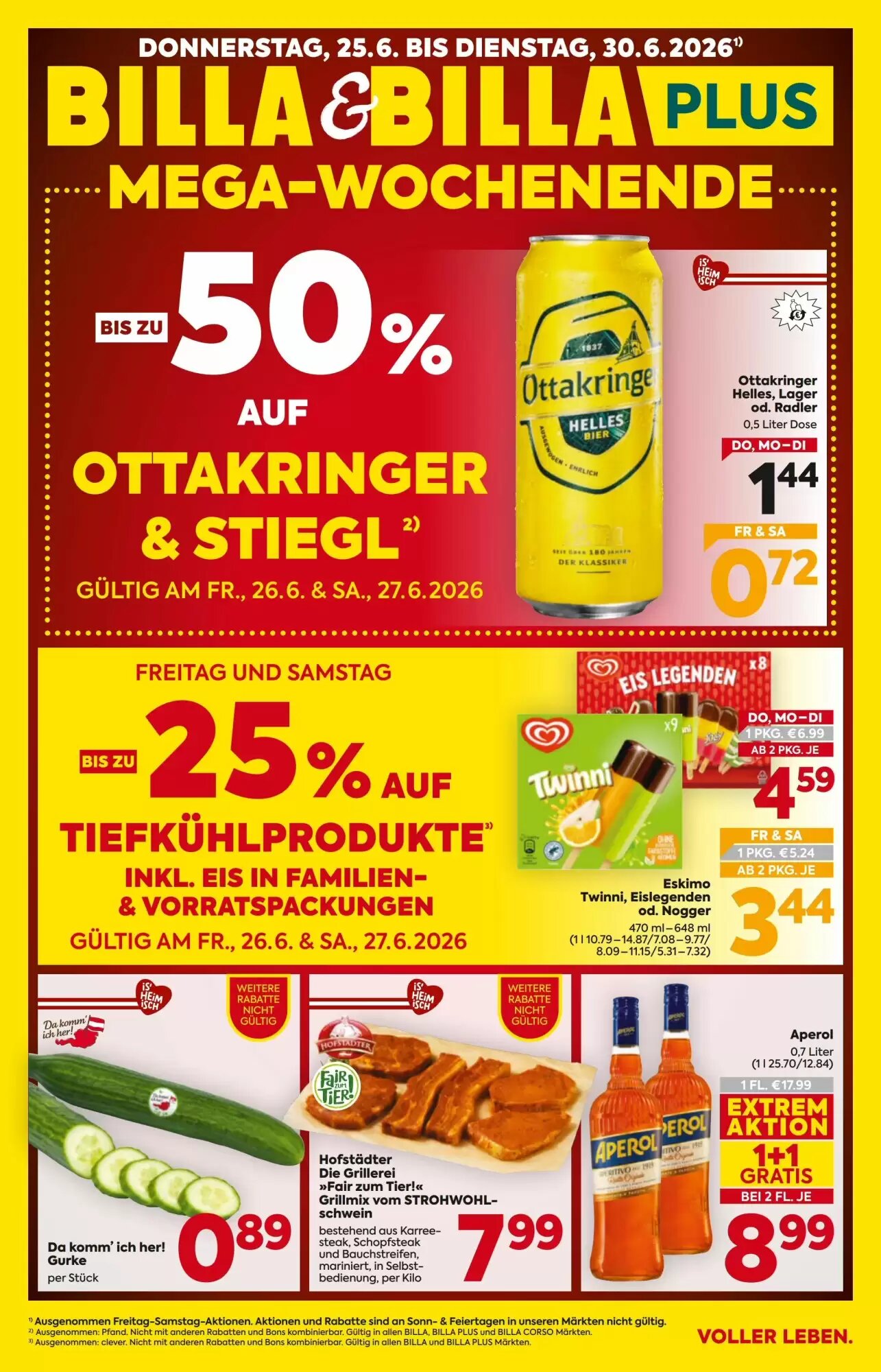 Billa Flugblatt (ab 25.06.2026) - Angebote und Prospekt - Seite 1