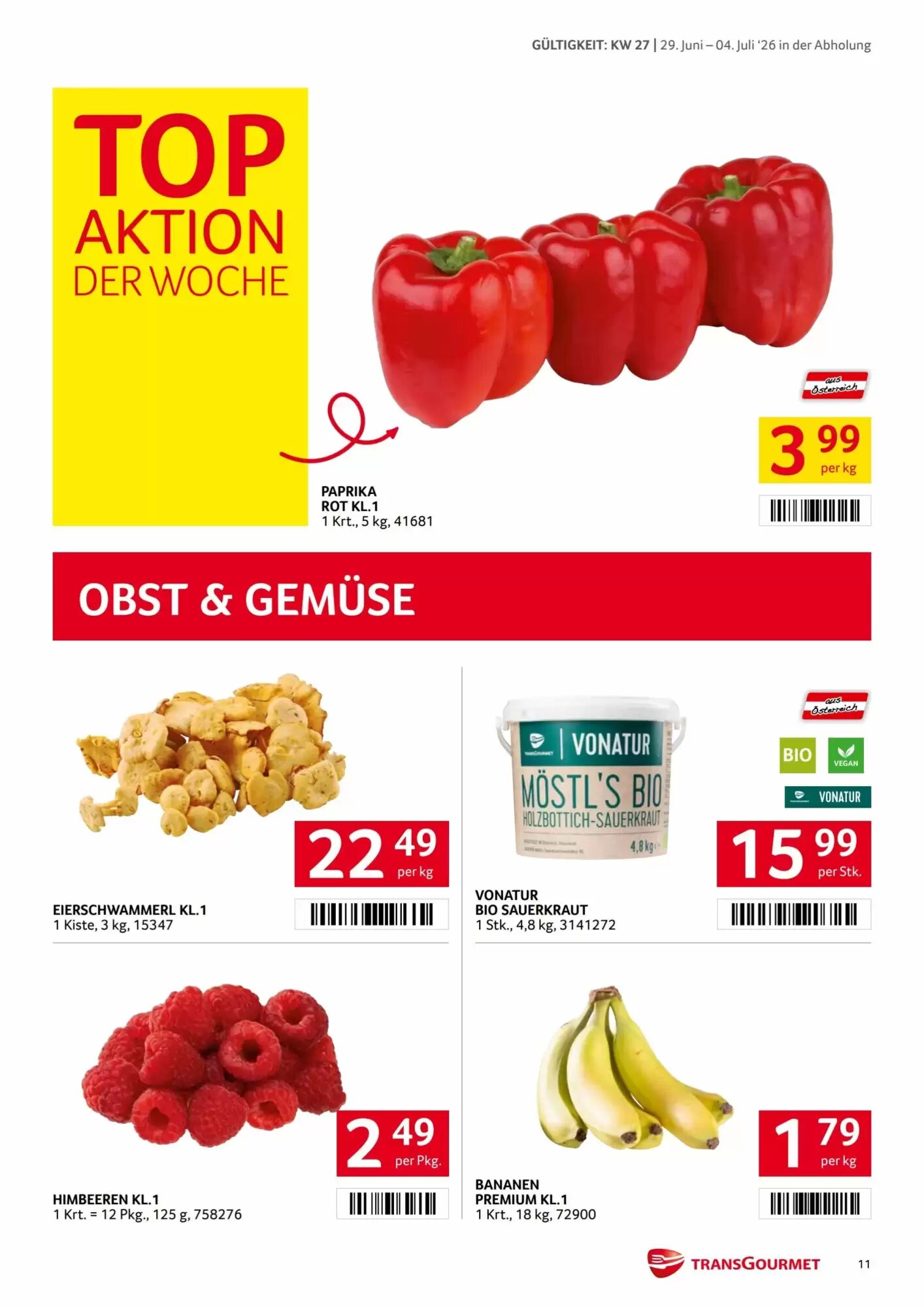 Transgourmet Flugblatt (ab 29.06.2026) - Angebote und Prospekt - Seite 11