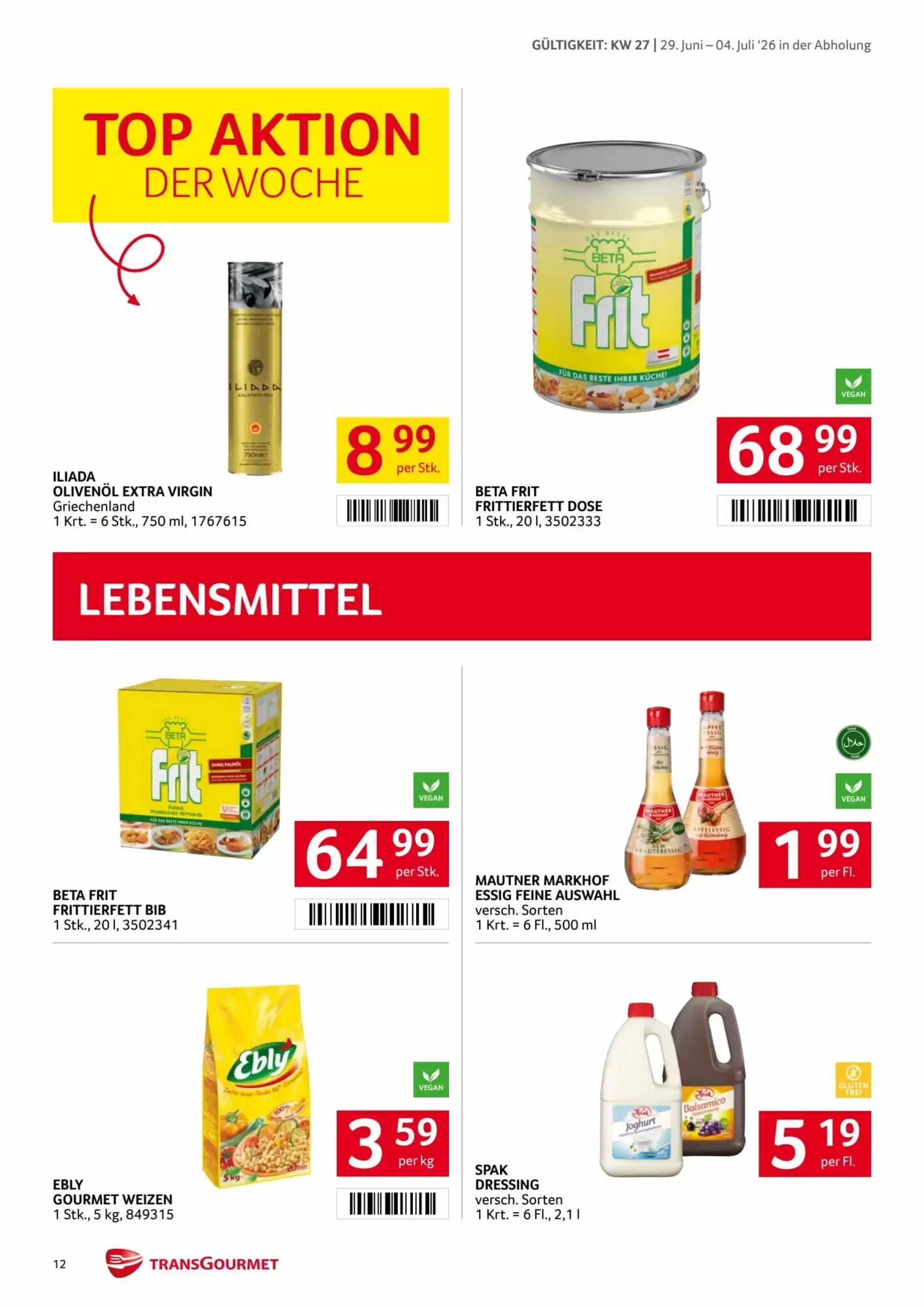 Transgourmet Flugblatt (ab 29.06.2026) - Angebote und Prospekt - Seite 12