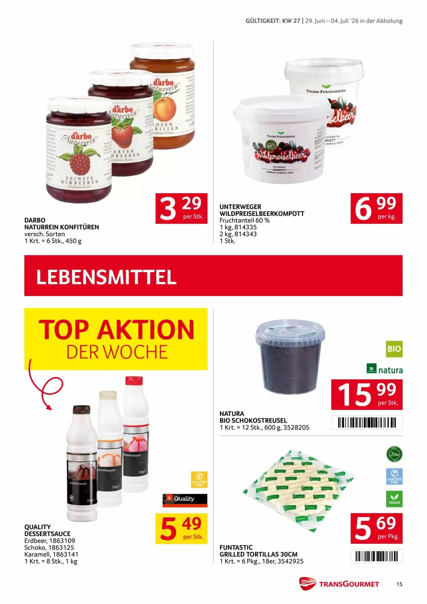 Transgourmet Flugblatt (ab 29.06.2026) - Angebote und Prospekt - Seite 15