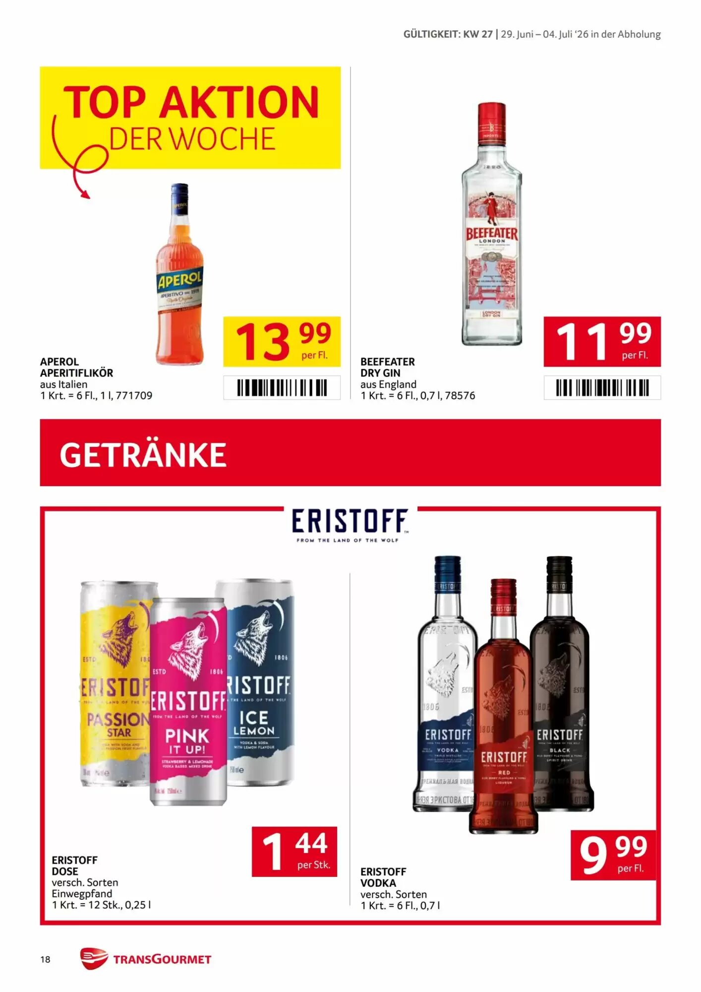 Transgourmet Flugblatt (ab 29.06.2026) - Angebote und Prospekt - Seite 18