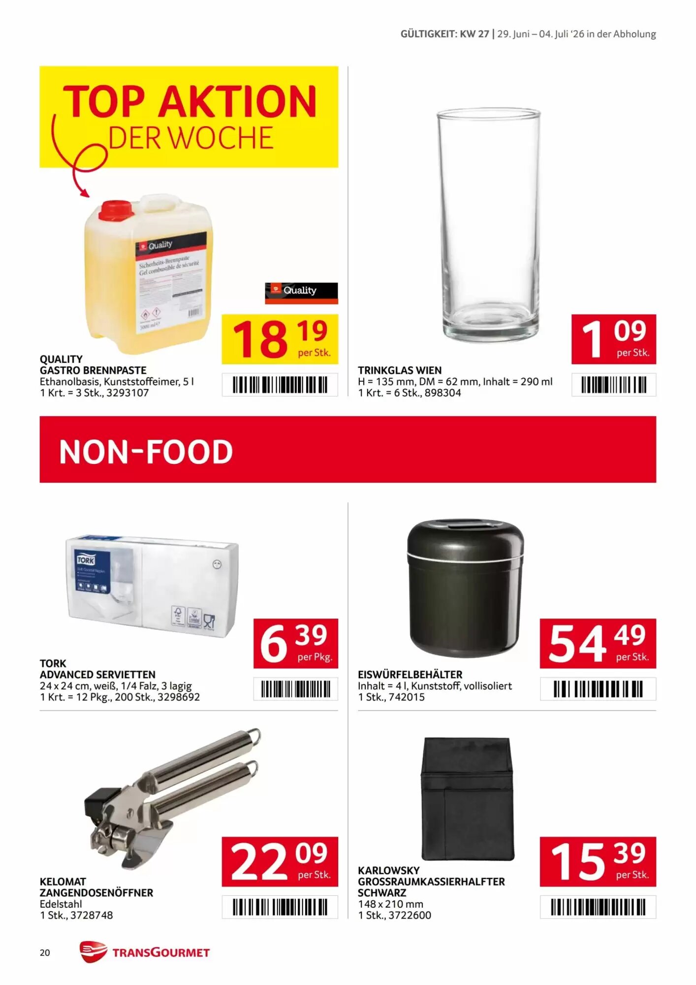 Transgourmet Flugblatt (ab 29.06.2026) - Angebote und Prospekt - Seite 20