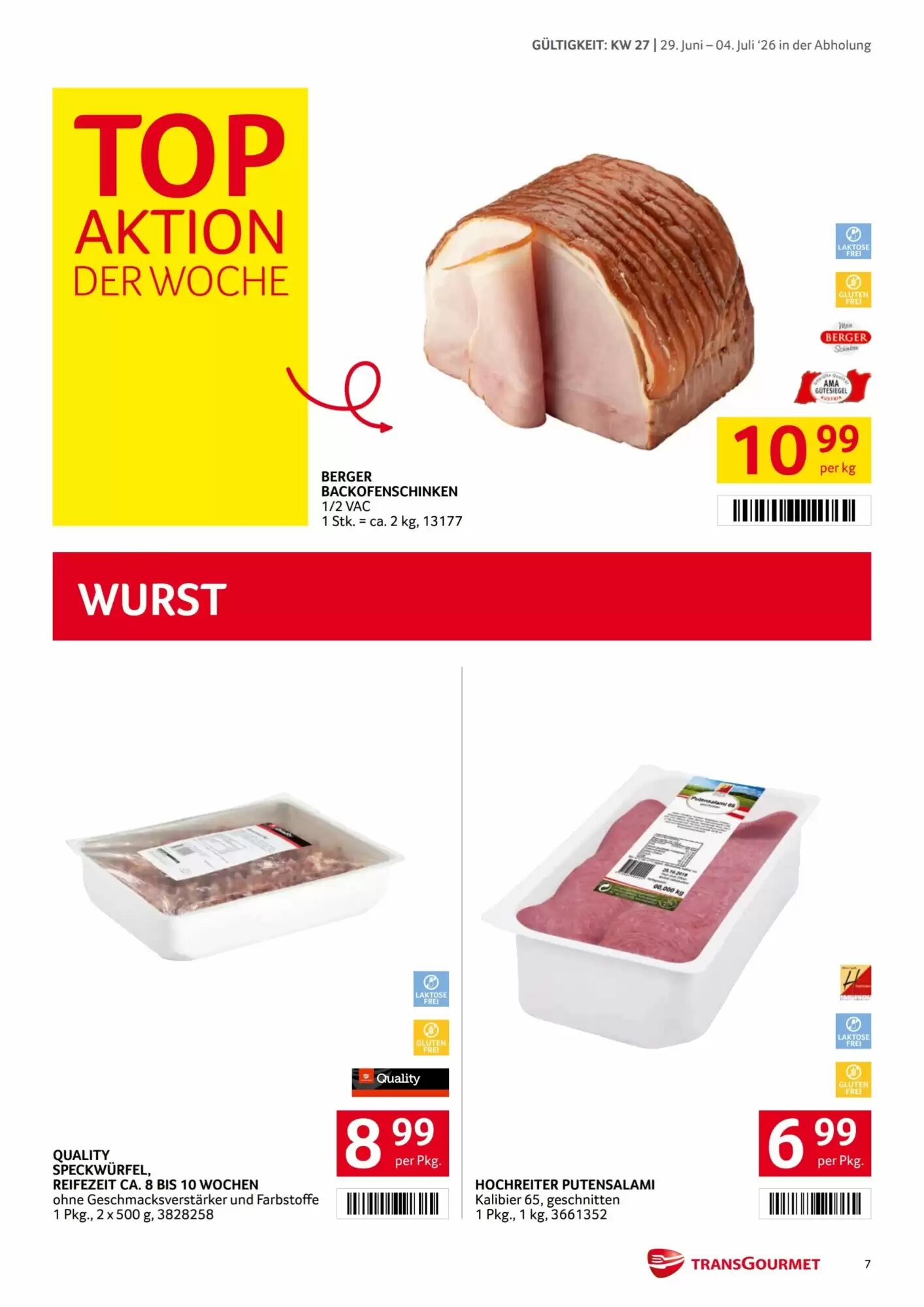 Transgourmet Flugblatt (ab 29.06.2026) - Angebote und Prospekt - Seite 7