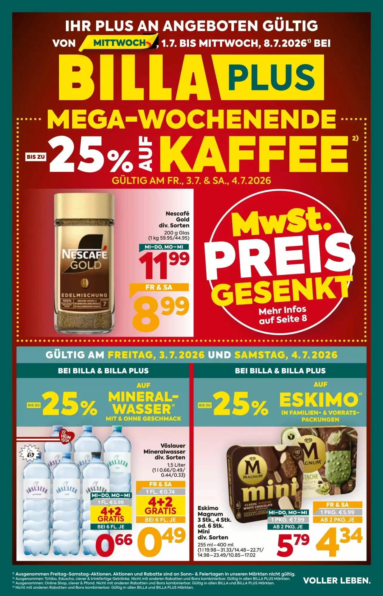 Billa Flugblatt (ab 01.07.2026) - Angebote und Prospekt - Seite 1
