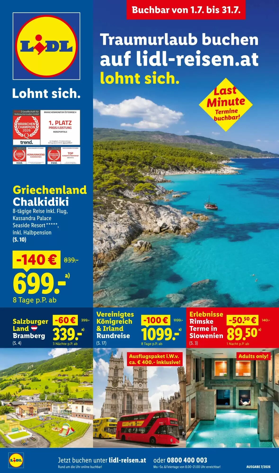 Lidl Reisen Flugblatt (ab 01.07.2026) - Angebote und Prospekt - Seite 1