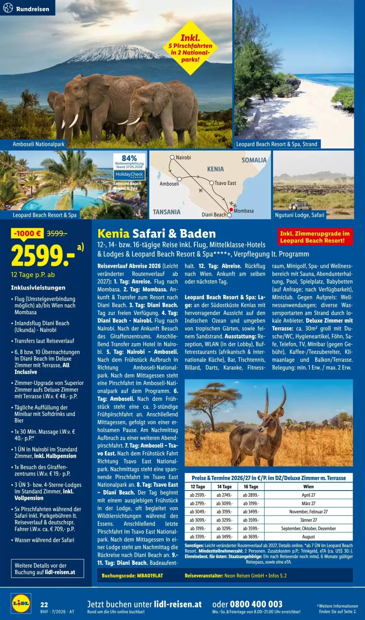Lidl Reisen Flugblatt (ab 01.07.2026) - Angebote und Prospekt - Seite 22