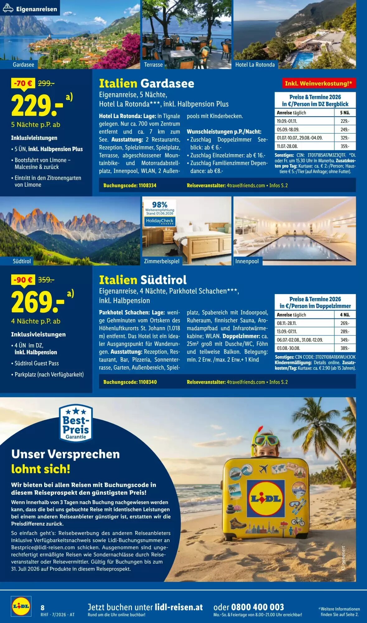 Lidl Reisen Flugblatt (ab 01.07.2026) - Angebote und Prospekt - Seite 8