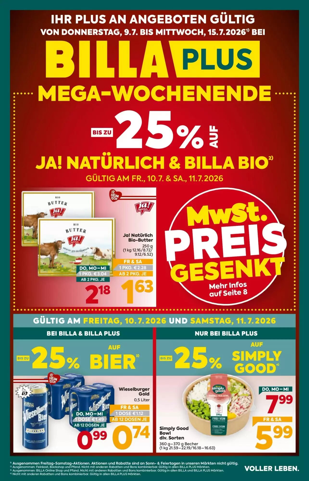 Billa Flugblatt (ab 08.07.2026) - Angebote und Prospekt - Seite 1