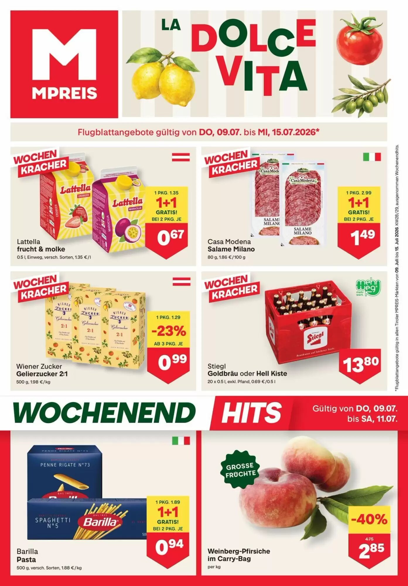 MPreis Flugblatt (ab 09.07.2026) - Angebote und Prospekt - Seite 1
