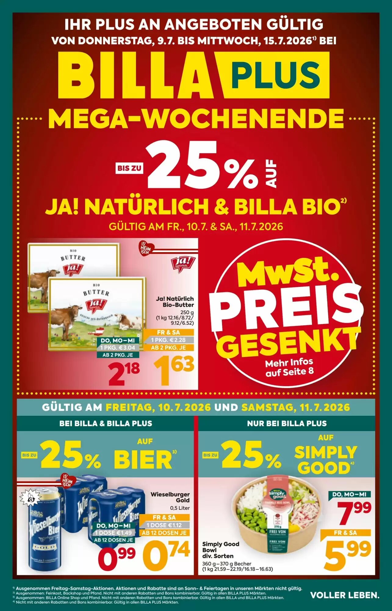 Billa Flugblatt (ab 09.07.2026) - Angebote und Prospekt - Seite 1