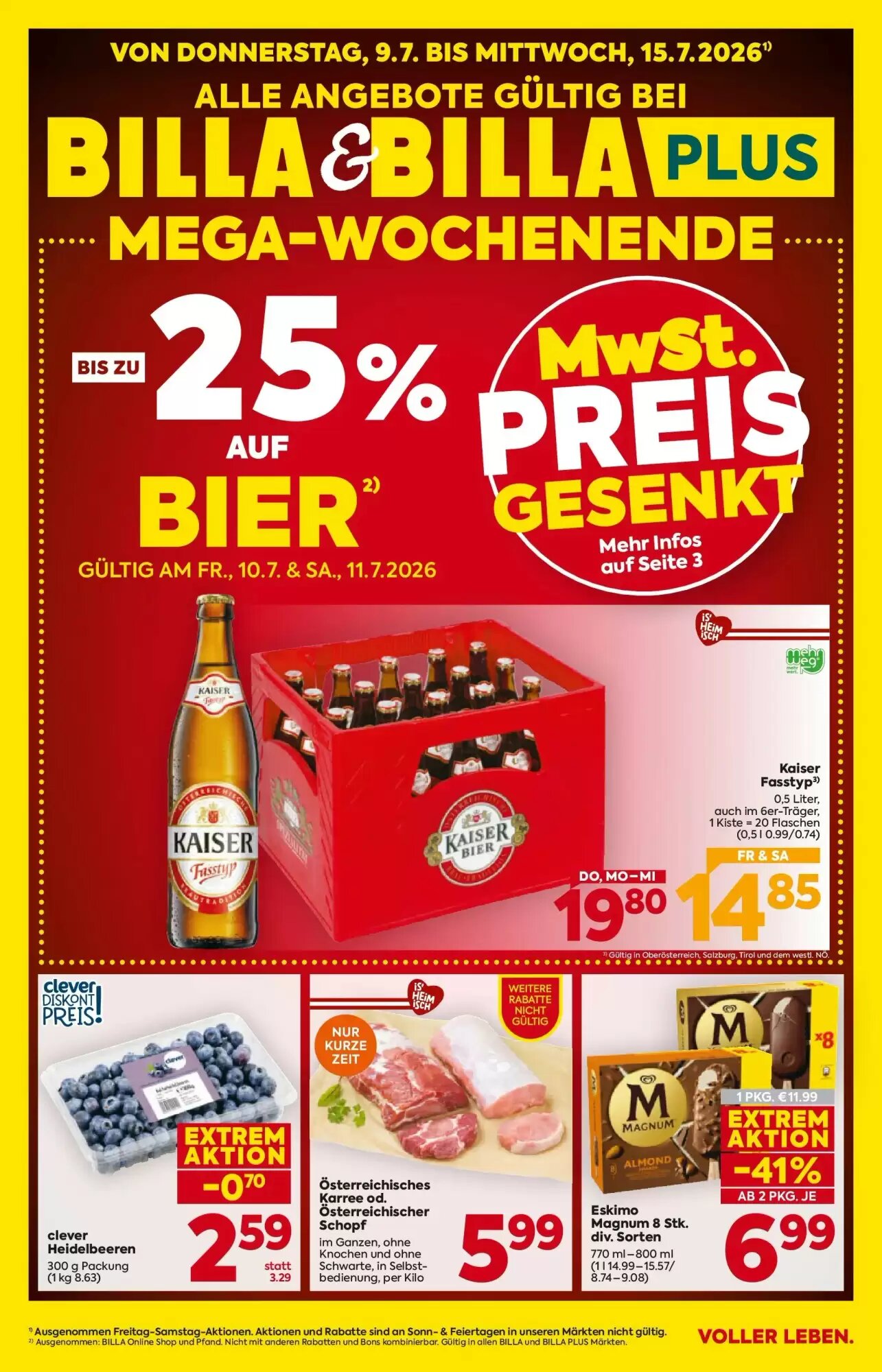 Billa Flugblatt (ab 09.07.2026) - Angebote und Prospekt - Seite 1